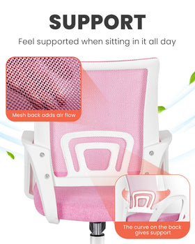 NEO CHAIR pink height and tilt adjustment for personalized comfort