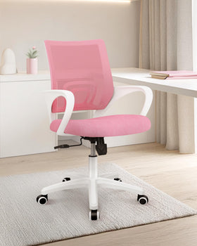 NEO CHAIR pink modern desk setup ideal for home office
