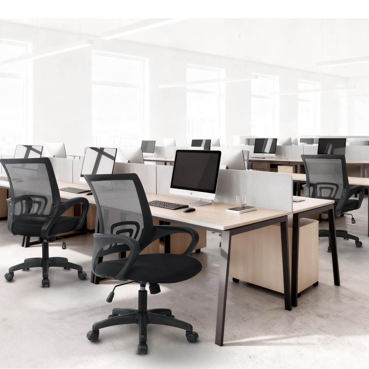 Neo Chair rolling wheels allow smooth movement at home.