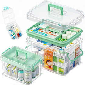 NEOCUPPIXE clear medicine organizer with tray for quick access at home