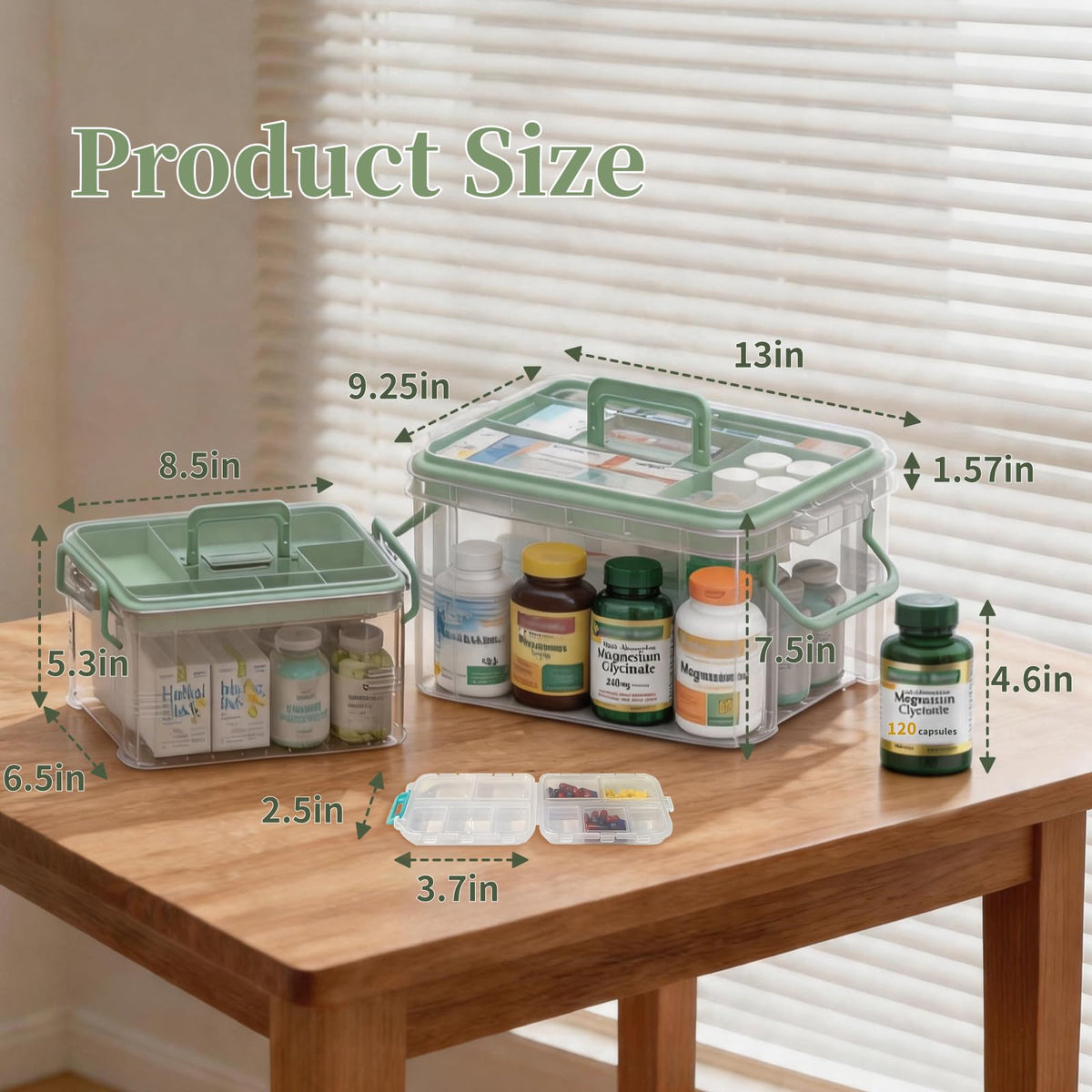 NEOCUPPIXE two pack medicine box with handle for travel storage