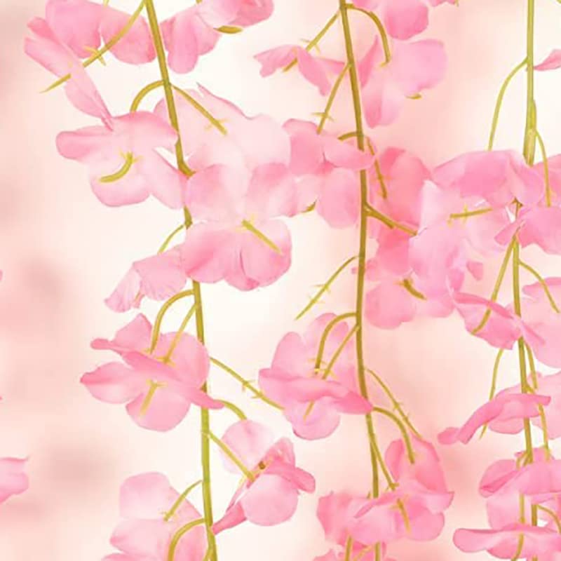 NEOONES pink wisteria garland on wall for elegant centerpieces.