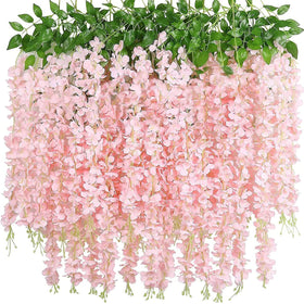 NEOONES wisteria garland close-up peach petals ideal for elegant backdrops.