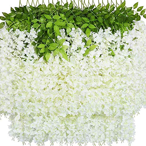 NEOONES cream-white wisteria vine string for wedding backdrops and wall decor.