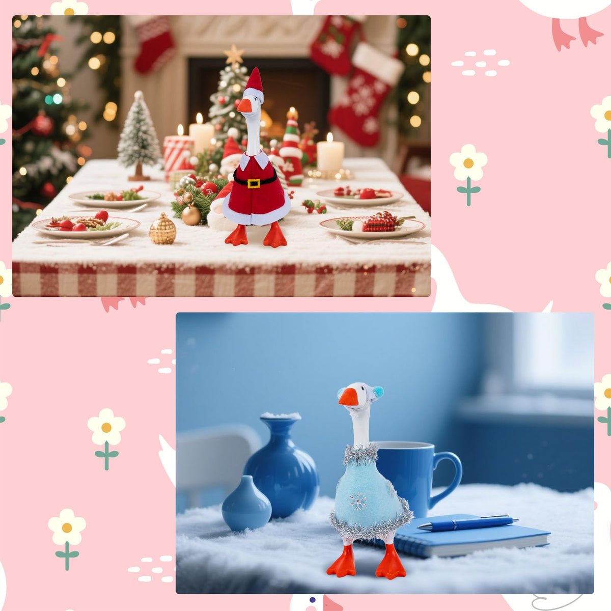 Neowedding Christmas outfit on a desk goose for year-end cheer.