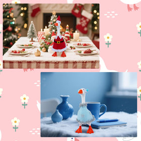 Neowedding Christmas outfit on a desk goose for year-end cheer.