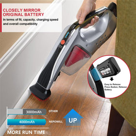 NEPOWILL Hoover Linx 18V battery cooling system prevents overheating.
