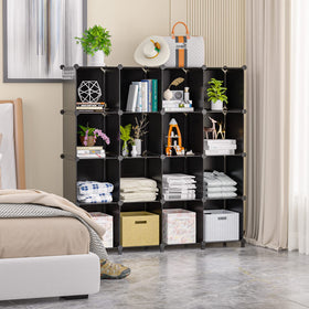 Neprock 16-cubby sturdy frame highlights reinforced metal support.