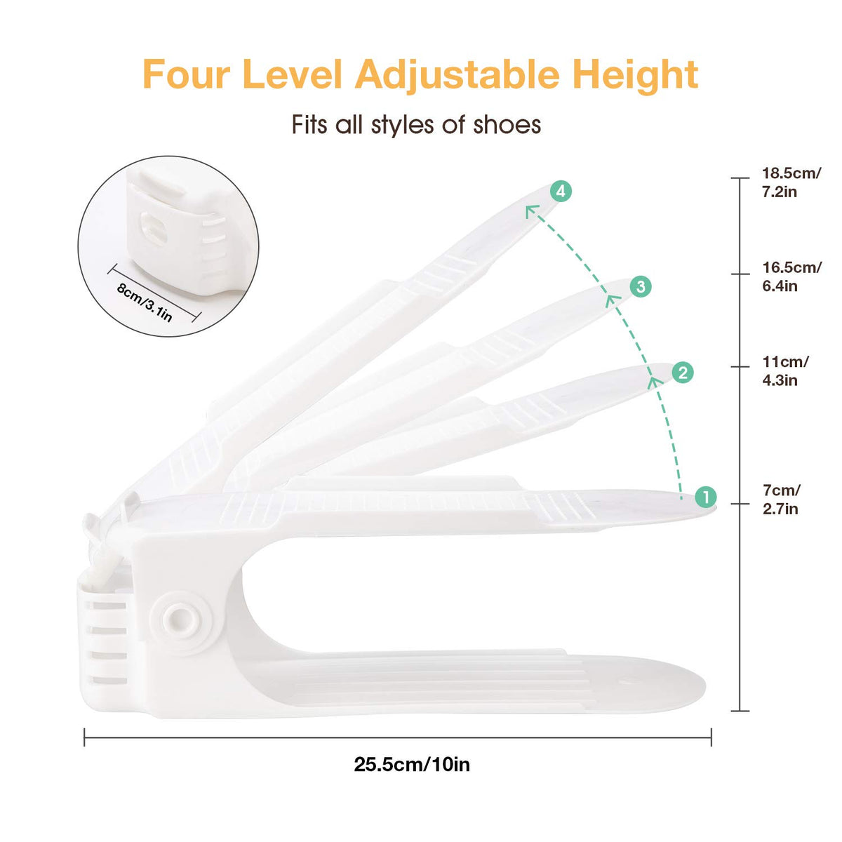 Neprock shoe slot anti-slip design with top flaps to hold shoes securely