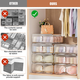 Neprock dust-protective drawer closure keeps contents cleaner when closed.