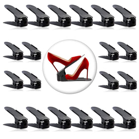 Neprock shoe rack adjustable-height closet view showing versatile fit for various shoes