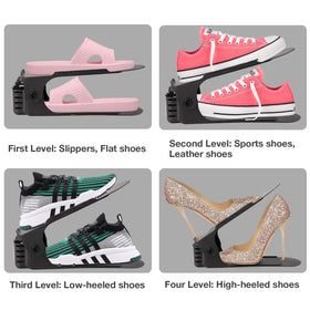 Neprock shoe rack anti-slip top flaps keep upper shoes secure and tidy