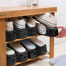 Neprock shoe rack closet-organization view shows neat and accessible footwear storage