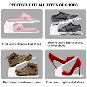 Neprock Shoes Organizer adjustable heights fit sneakers and heels.