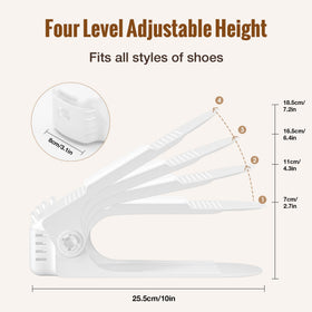Neprock shoe slots organizer white highlights dual-level slots for compact closet organization