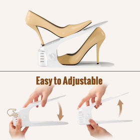 Neprock closet organizer with anti-slip slots helps prevent shoes from slipping