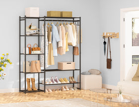 Neprock Wardrobe Closet with adjustable-feet-base stays stable on uneven floors.