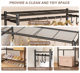 Neprock Wardrobe Closet easy-assembly with numbered tubes and clear instructions.