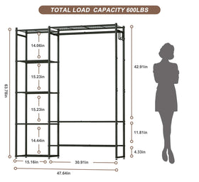 Neprock Wardrobe Closet powder-coated-finish provides a sleek, rust-resistant look.
