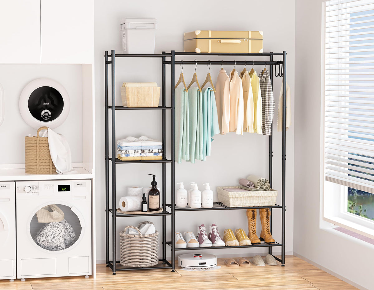 Neprock Wardrobe Closet features sturdy-steel-tubes for durable, long-lasting storage.