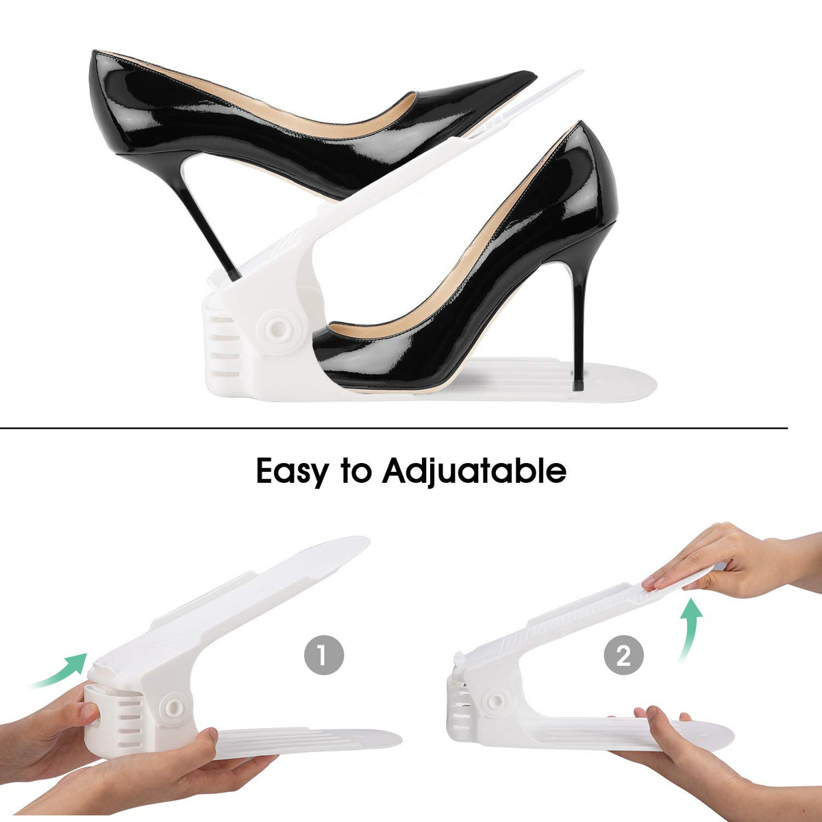 Neprock white shoe rack pack in a tidy closet setup
