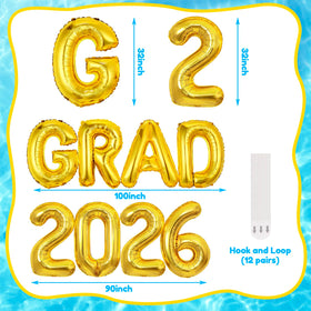 Nerien 32inch grad letters 2026 close-up for bold visibility.