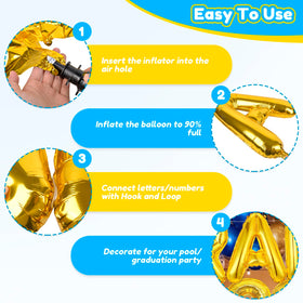 Nerien premium gold aluminum foil balloons with shiny finish.