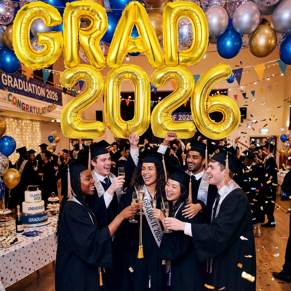 Nerien GRAD 2026 balloons used as a backdrop for photos.