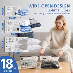 NESCCI travel bags showing three sizes layout for versatile packing.