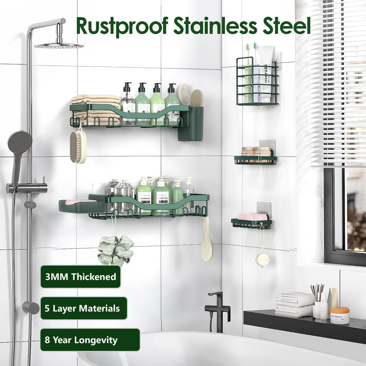 NESOMI caddy in kitchen setup demonstrates versatile, no-drill organization