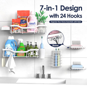NESOMI large-capacity storage shelves hold shampoo, soap, and more neatly