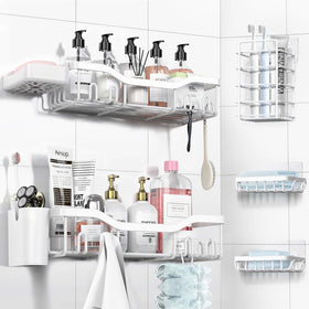 NESOMI shower caddy adhesive-mount demonstrates ultra-strong hold for wet bathrooms
