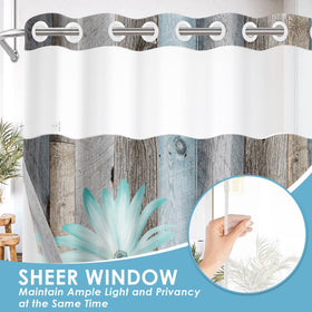 Nesphy No Hook curtain with clear top window lets natural light while maintaining privacy.