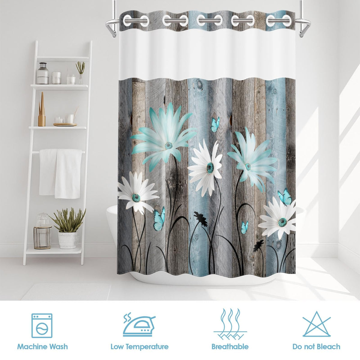 Nesphy No Hook double-layer design with wooden accents adds rustic warmth.