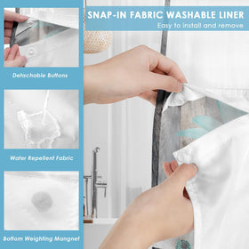 Nesphy No Hook waterproof polyester fabric dries quickly to prevent bathroom dampness.