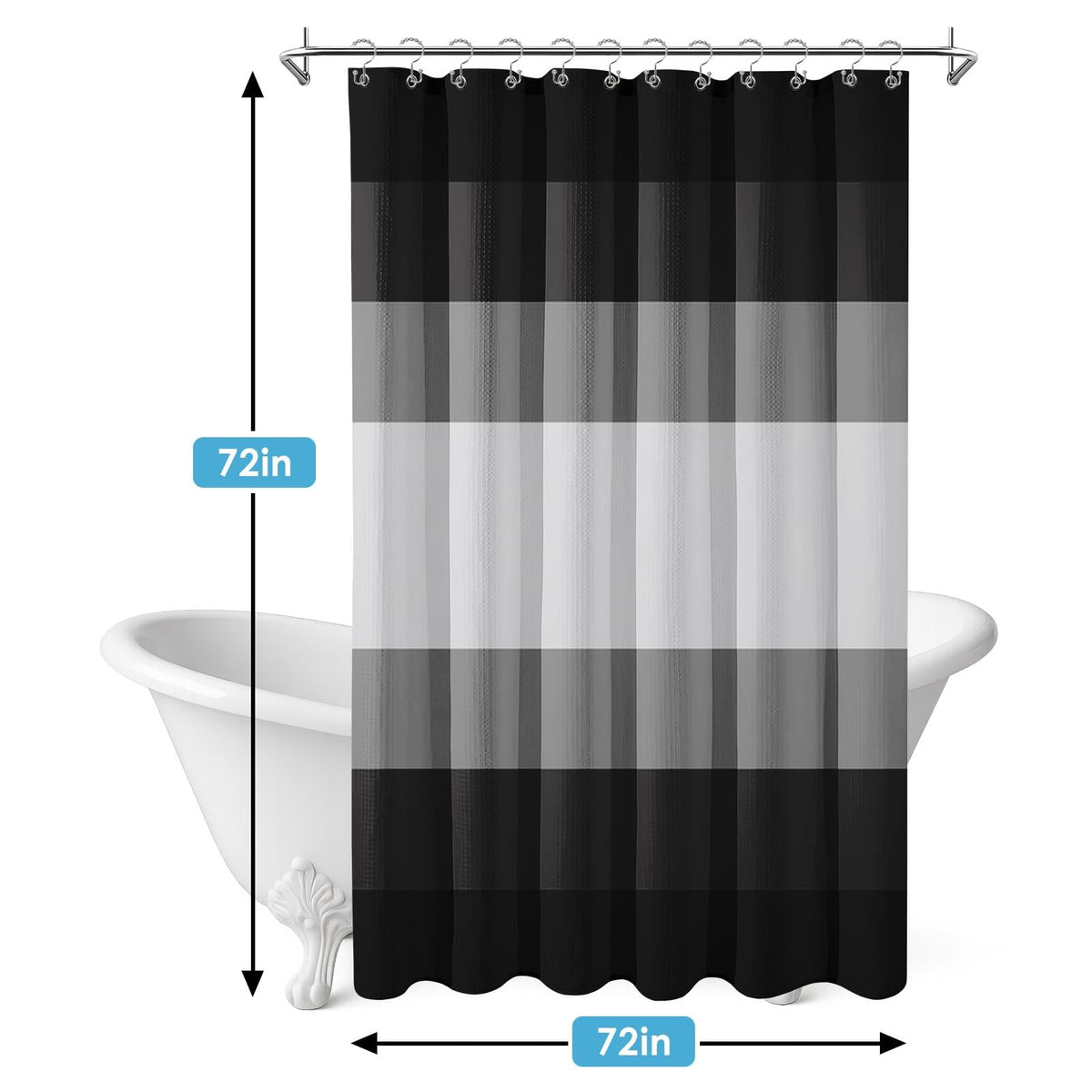 Nesphy rust-resistant hooks keep the shower setup secure and lasting.
