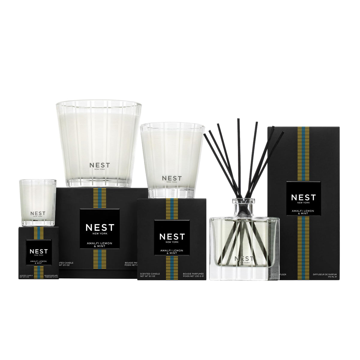 NEST New York Amalfi Lemon & Mint living room ambience candle.