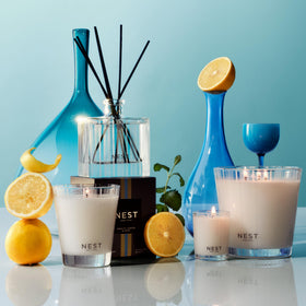 NEST New York Amalfi Lemon & Mint scented candle scene elevates ambiance.