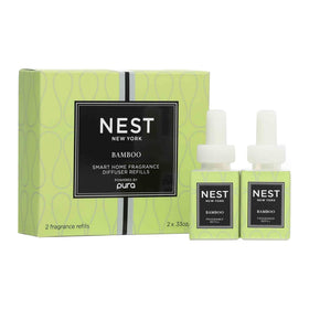 Nest New York Bamboo refill vials for Pura diffusers, vegan and cruelty-free fragrance for home use.