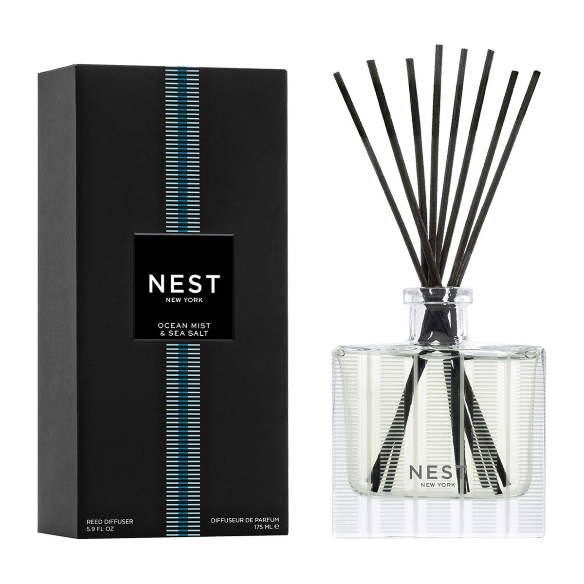 NEST New York Reed Diffuser Ocean Mist Sea Salt bottle for long-lasting fragrance at home