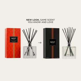 NEST reed sticks with diffuser allowing customizable aroma strength.