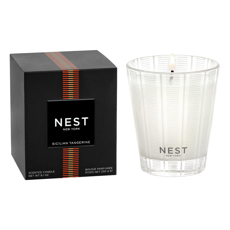 NEST New York Scented Classic Candle front view highlighting Sicilian Tangerine aroma