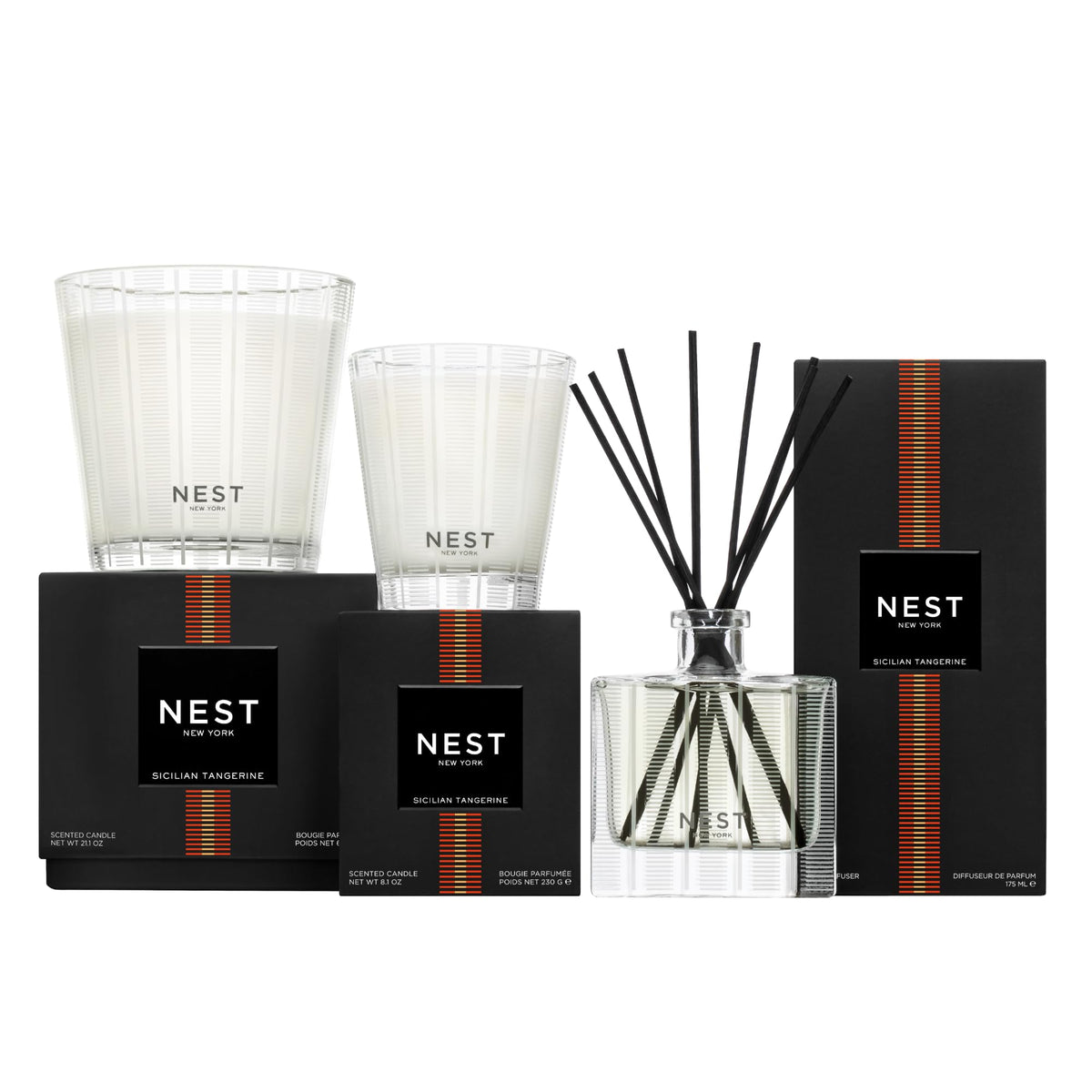 NEST New York Sicilian Tangerine scent diffuses evenly for a lasting atmosphere.