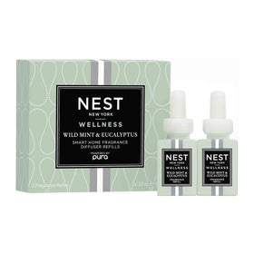 Nest New York Wild Mint and Eucalyptus refill vial for smart diffusers, delivering consistent room fragrance.