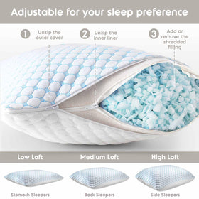 Nestl memory foam fill adapts to you for personalized support in any sleep position.