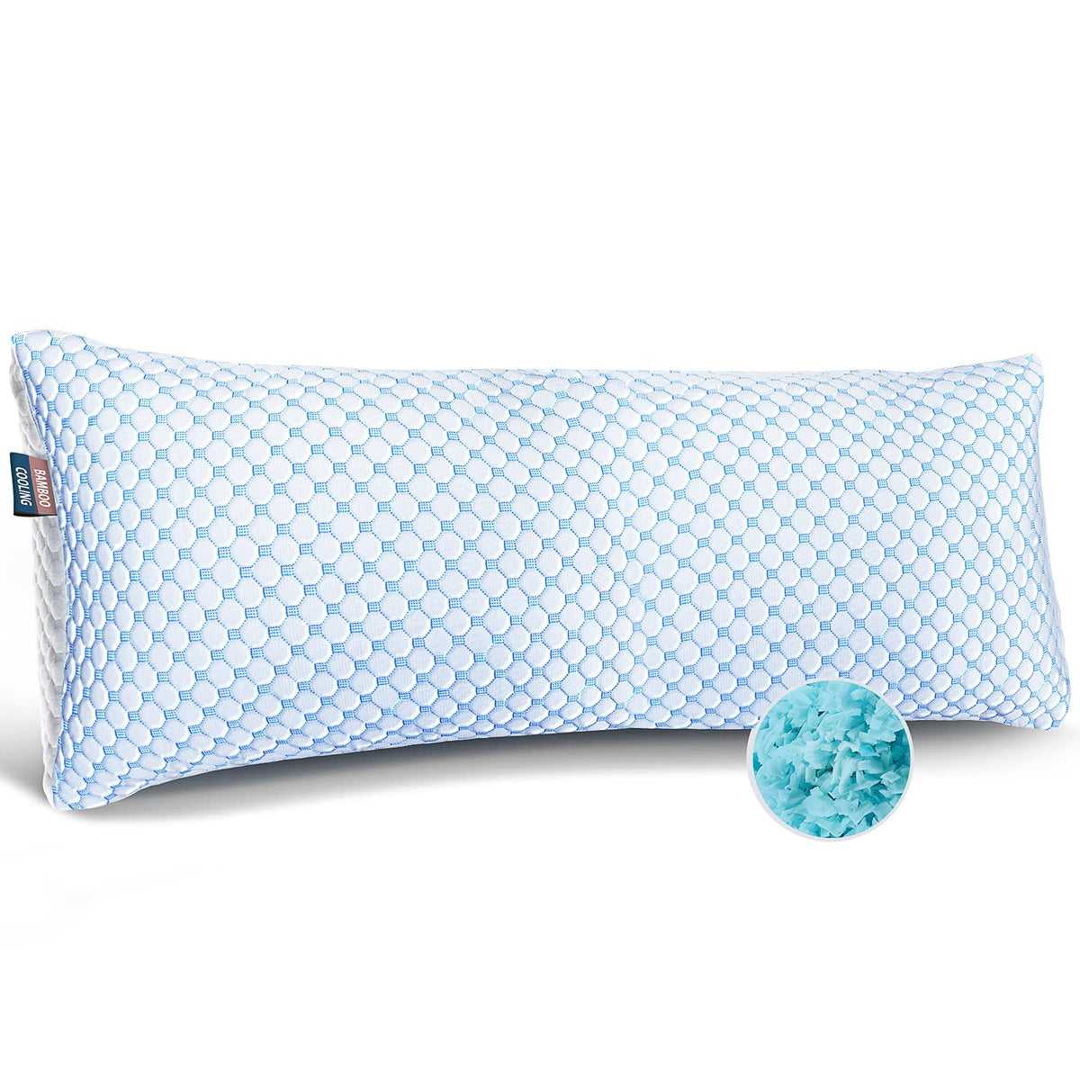 Nestl cooling body pillow outer cover for plush comfort and secure fit.