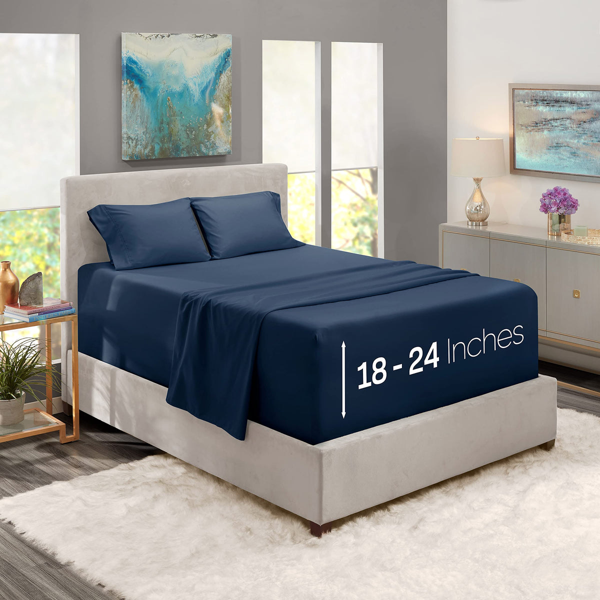 Nestl King Size Sheet Set packaging shows premium quality and easy care.