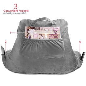 Nestl Reading Pillow large back pocket stores books or tablets