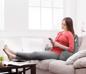 Nestl Reading Pillow after opening, fluff to full loft