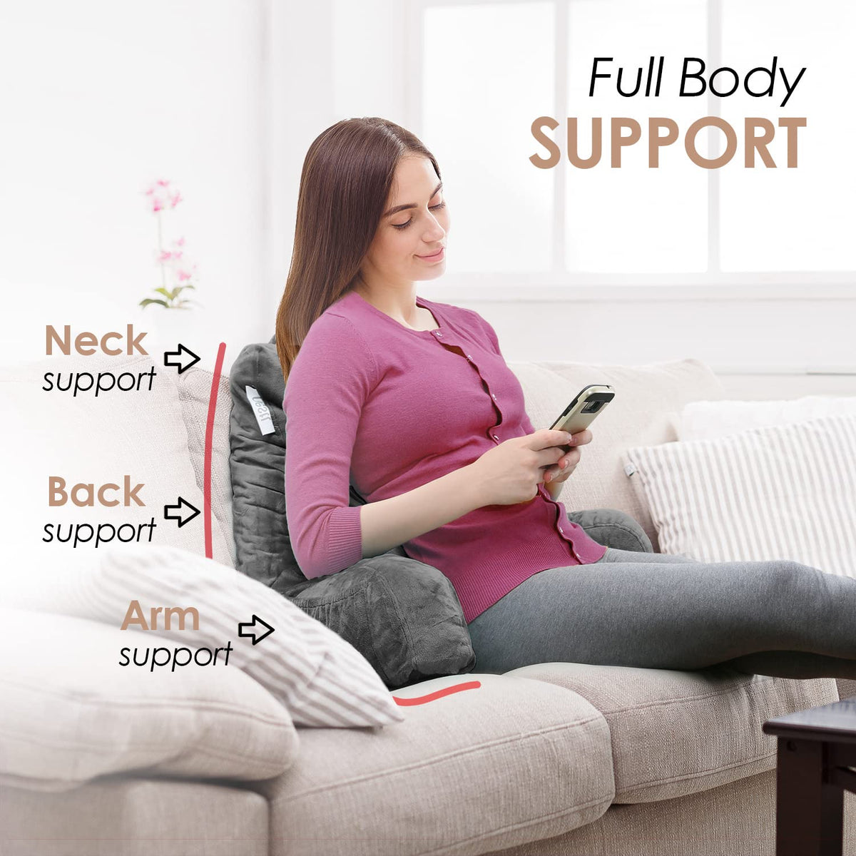 Nestl Reading Pillow removable cover is machine washable for easy care